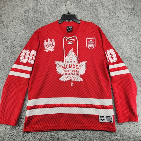 Southpole Other - Vintage Stadium South Pole MCMXCI Jersey Mens Size L Hockey Jersey Sweater Red